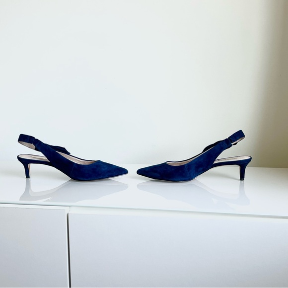 Louise et Cie Navy Suede Slingback Size 8.5 - Picture 8 of 13